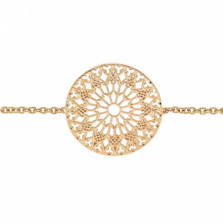 Bracelet plaqué or motif central mandala