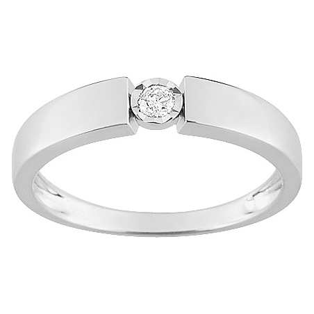 Solitaire or blanc 9 carats diamant