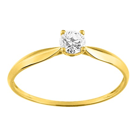 Solitaire or jaune 9 carats oxyde 4 griffes