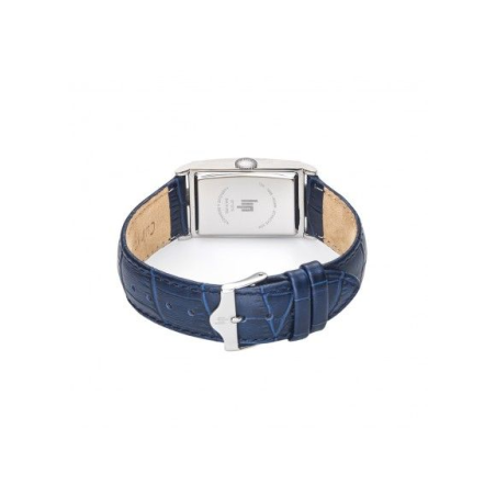 Montre LIP Churchill cadran rectangulaire acier bracelet cuir bleu