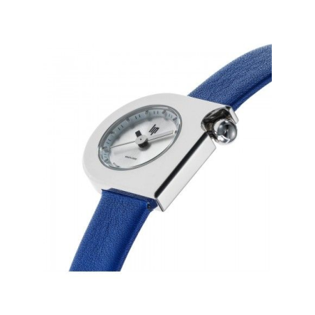 Montre LIP Mach 2000 Mini cadran acier bracelet cuir bleu
