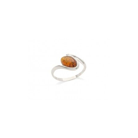 Bague argent ambre ovale