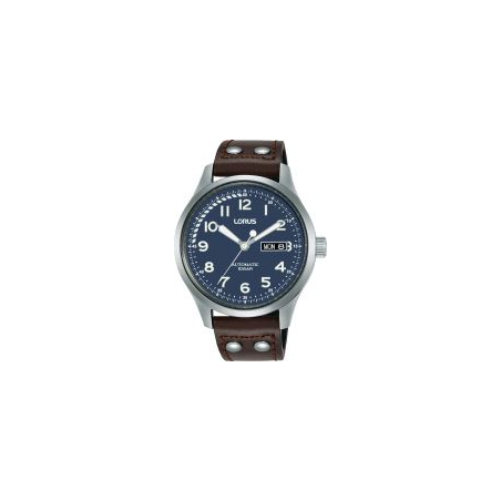 Montre LORUS automatique homme fond bleu bracelet cuir