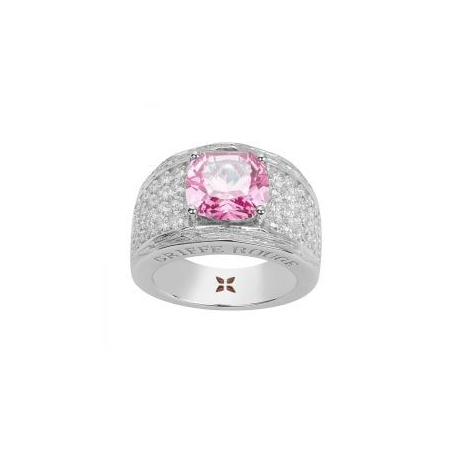 Bague argent GRIFFE ROUGE pierre rose