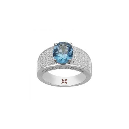 Bague argent GRIFFE ROUGE pierre bleue