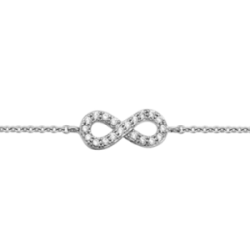 Bracelet argent motif infini oxydes de zirconium