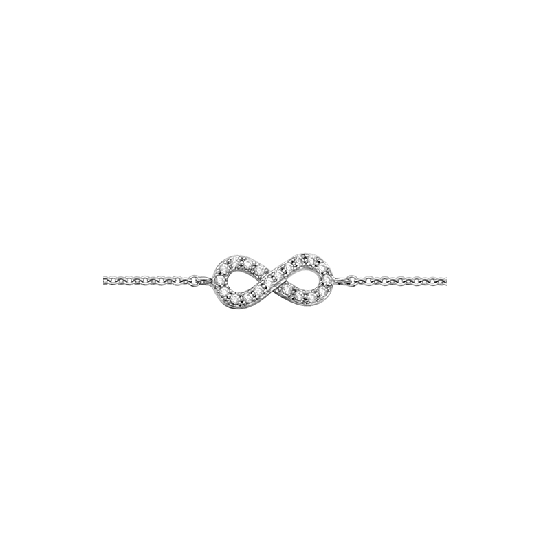 Bracelet argent motif infini oxydes de zirconium