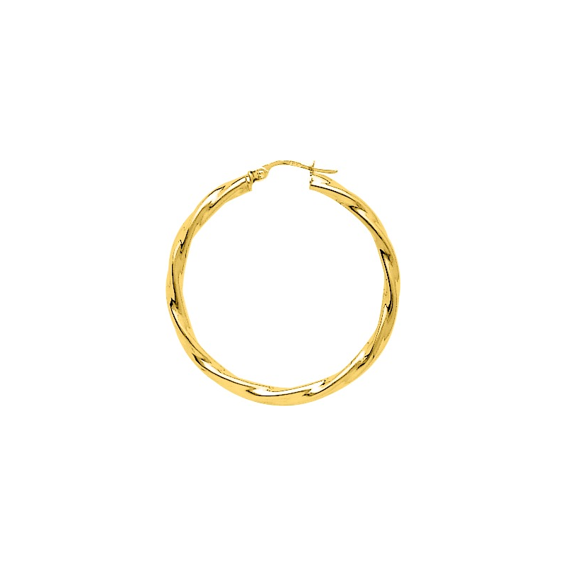 Créoles plaqué or torsadées diamètre 30 mm
