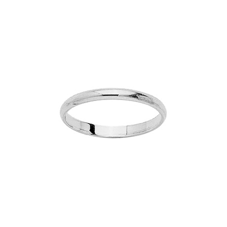 Alliance demi jonc 2 mm or blanc 18 carats Alliance demi jonc 2 mm or blanc 18 carats