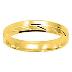Alliance fantaisie or jaune 18 carats liseré épis