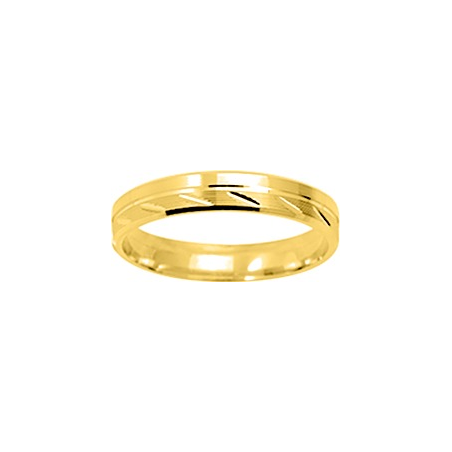 Alliance fantaisie or jaune 18 carats liseré épis Alliance fantaisie or jaune 18 carats liseré épis