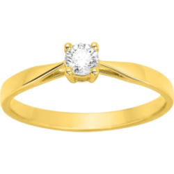 Solitaire or jaune 18 carats diamant rond 4 griffes