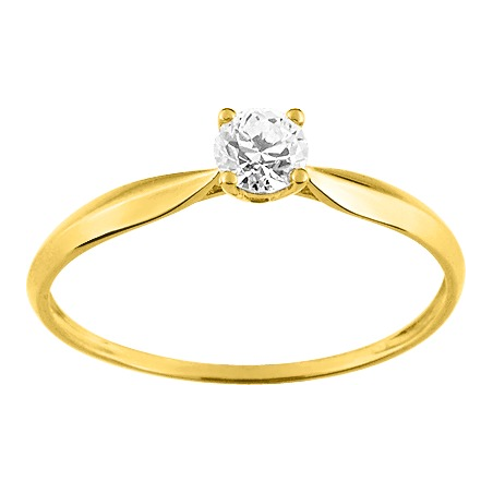 Solitaire or jaune 9 carats oxyde 4 griffes Solitaire or jaune 9 carats oxyde 4 griffes
