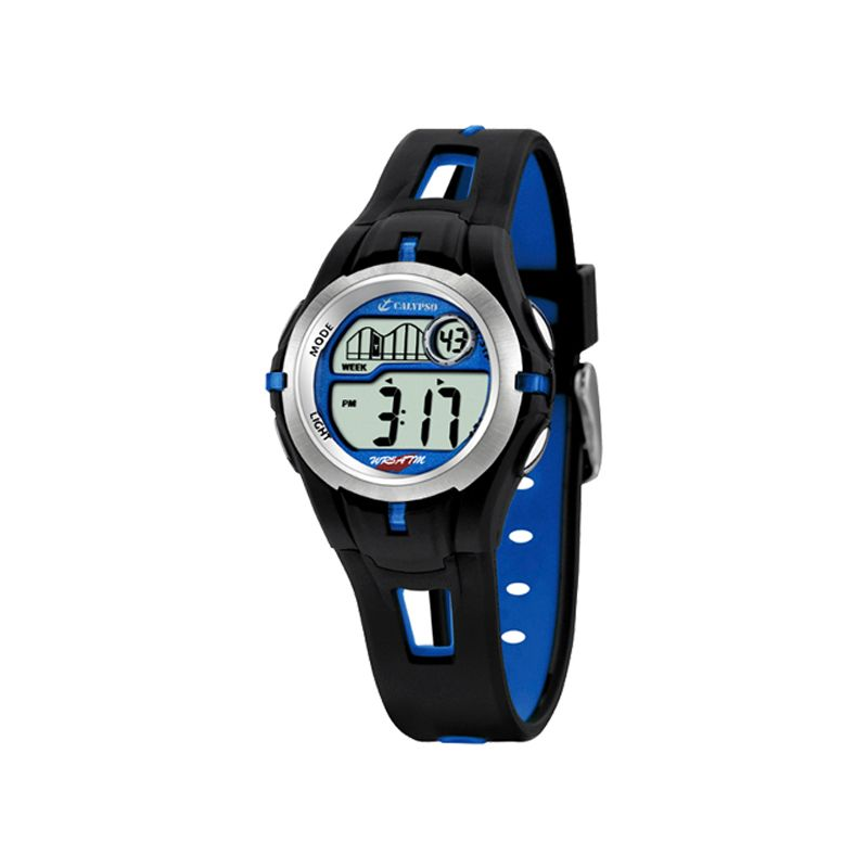 Montre enfant CALYPSO digitale bracelet silicone bleu et noir