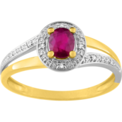 Bague bicolore rubis diamants