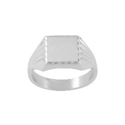 Chevalière argent tête carrée