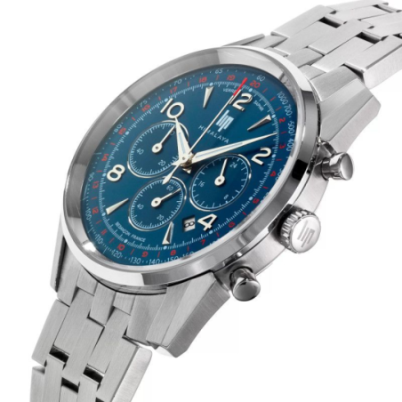 Montre LIP Himalaya chrono tout acier fond bleu Montre LIP Himalaya chrono tout acier fond bleu