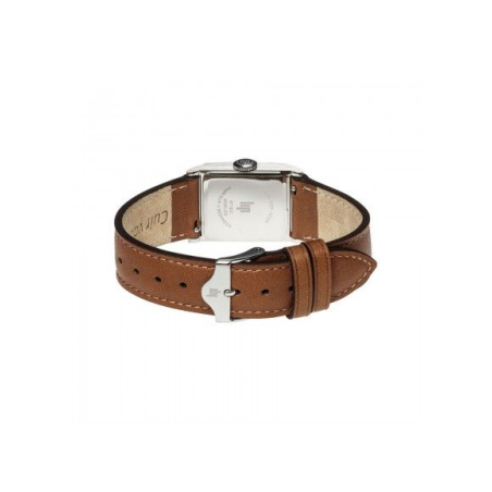 Montre LIP Churchill C18 boite carré acier bracelet cuir marron Montre LIP Churchill C18 boite carré acier bracelet cuir marron