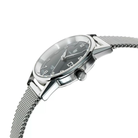 Montre LIP Himalaya tout acier fond noir bracelet milanais Montre LIP Himalaya tout acier fond noir bracelet milanais