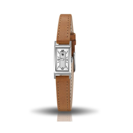 Montre LIP Churchill T13 cadran rectangulaire acier bracelet cuir marron Montre LIP Churchill T13 cadran rectangulaire acier bracelet cuir marron