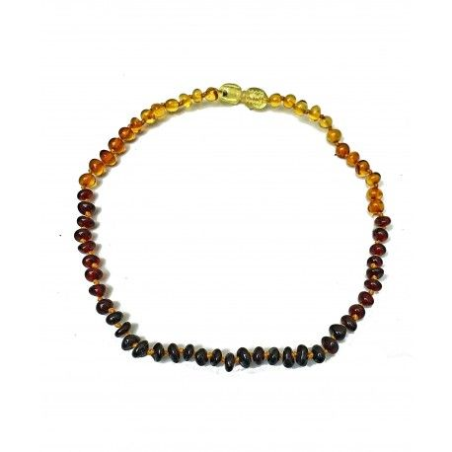 Collier bébé ambre couleur dégradé avec fermoir vis Collier bébé ambre couleur dégradé avec fermoir vis