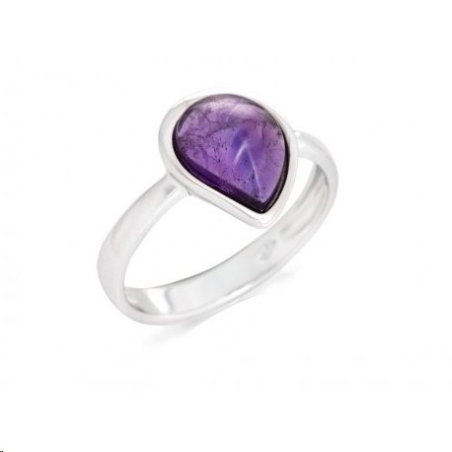 Bague argent améthyste sertie Bague argent améthyste sertie