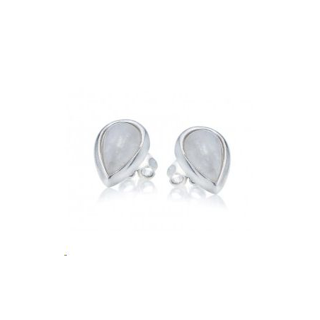 Boucles d'oreilles argent pierre de lune sertie Boucles d'oreilles argent pierre de lune sertie