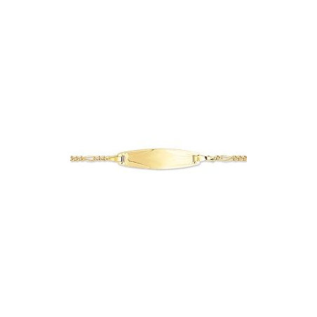 Bracelet identité bébé or jaune 18 carats plaque tonneau Bracelet identité bébé or jaune 18 carats plaque tonneau