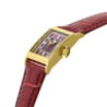 Montre LIP Churchill C18 boite carré acier doré bracelet cuir rouge Montre LIP Churchill C18 boite carré acier doré bracelet cuir rouge