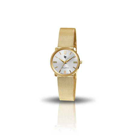 Montre LIP Dauphine 29 dame acier doré bracelet milanais Montre LIP Dauphine 29 dame acier doré bracelet milanais