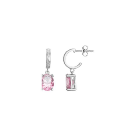 Boucles d'oreilles argent pendantes GRIFFE ROUGE pierre rose Boucles d'oreilles argent pendantes GRIFFE ROUGE pierre rose