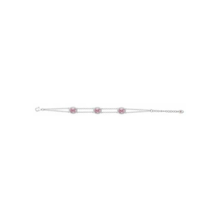 Bracelet argent GRIFFE ROUGE pierres roses Bracelet argent GRIFFE ROUGE pierres roses