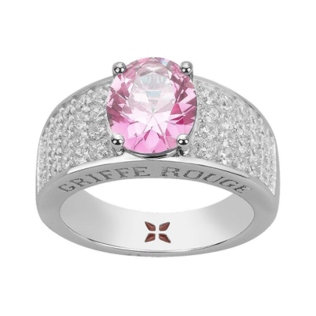 Bague argent GRIFFE ROUGE pierre rose Bague argent GRIFFE ROUGE pierre rose