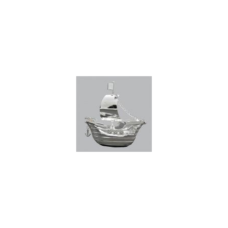 Tirelire argentée bateau de pirates