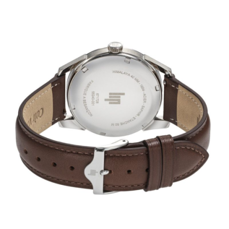 Montre LIP Himalaya cadran acier fond vert foncé bracelet cuir marron Montre LIP Himalaya cadran acier fond vert foncé bracelet cuir marron