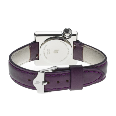LIP MACH 2000 MINI SQUARE acier bracelet cuir violet LIP MACH 2000 MINI SQUARE acier bracelet cuir violet