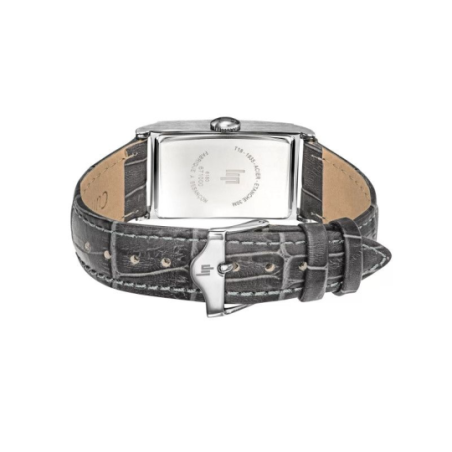 Montre LIP Churchill cadran rectangulaire acier bracelet cuir marron Montre LIP Churchill cadran rectangulaire acier bracelet cuir marron