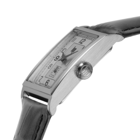 Montre LIP Churchill cadran rectangulaire acier bracelet cuir marron Montre LIP Churchill cadran rectangulaire acier bracelet cuir marron