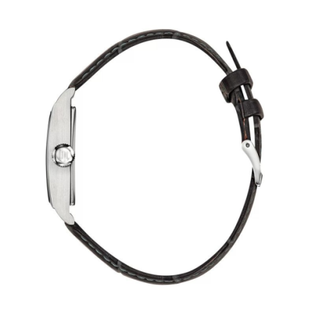 Montre LIP Churchill cadran rectangulaire acier bracelet cuir marron Montre LIP Churchill cadran rectangulaire acier bracelet cuir marron