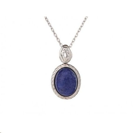 Pendentif argent lapis lazuli oval