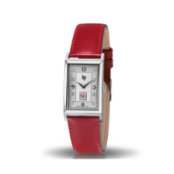 Montre dame LIP Churchill T18 acier bracelet cuir rouge