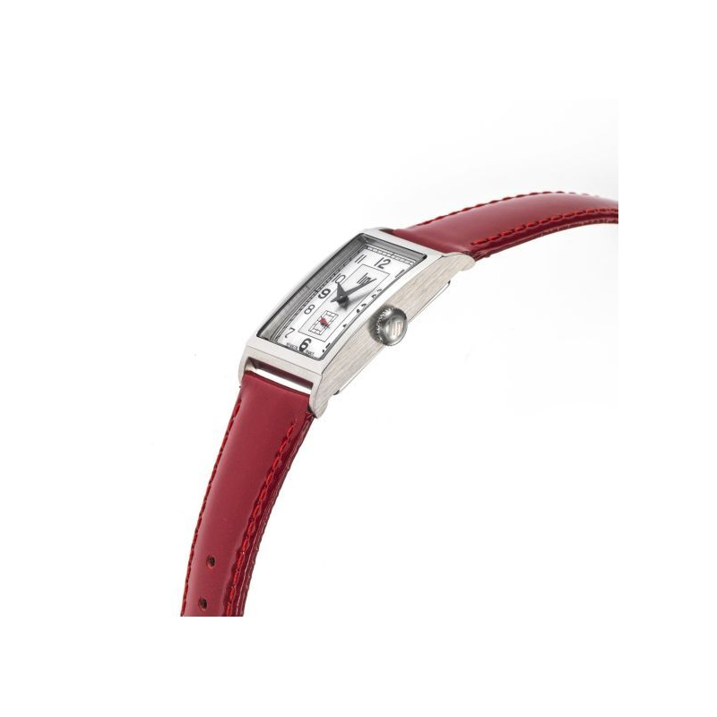 Montre dame LIP Churchill T18 acier bracelet cuir rouge