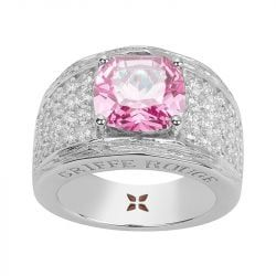 Bague argent GRIFFE ROUGE pierre rose