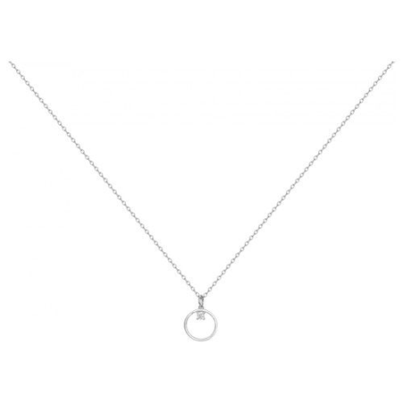 Collier argent pendentif cercle ajouré oxyde