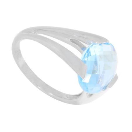 Bague Topaze Bleue en or gris Bague Topaze Bleue en or gris