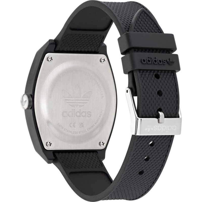 Montre ADIDAS acier noir bracelet silicone