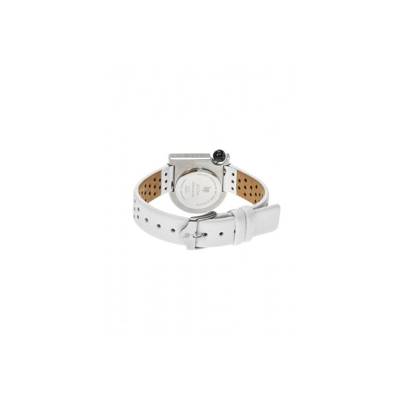 Montre LIP Mach 2000 Mini cadran acier bracelet cuir blanc