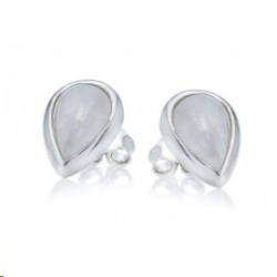 Boucles d'oreilles argent pierre de lune sertie