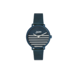 Montre JEAN PAUL GAULTIER tout acier bleu bracelet milanais
