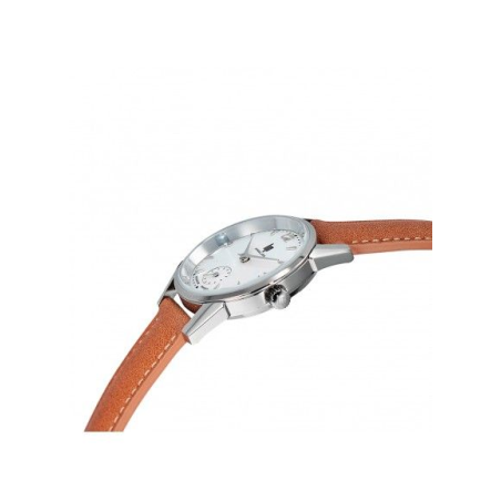Montre LIP Himalaya fond blanc bracelet cuir marron